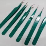 Colored Eyelash Tweezers With Silver Tips