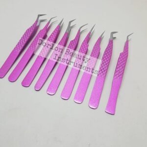 Glittery Pink Eyelash Tweezers Set